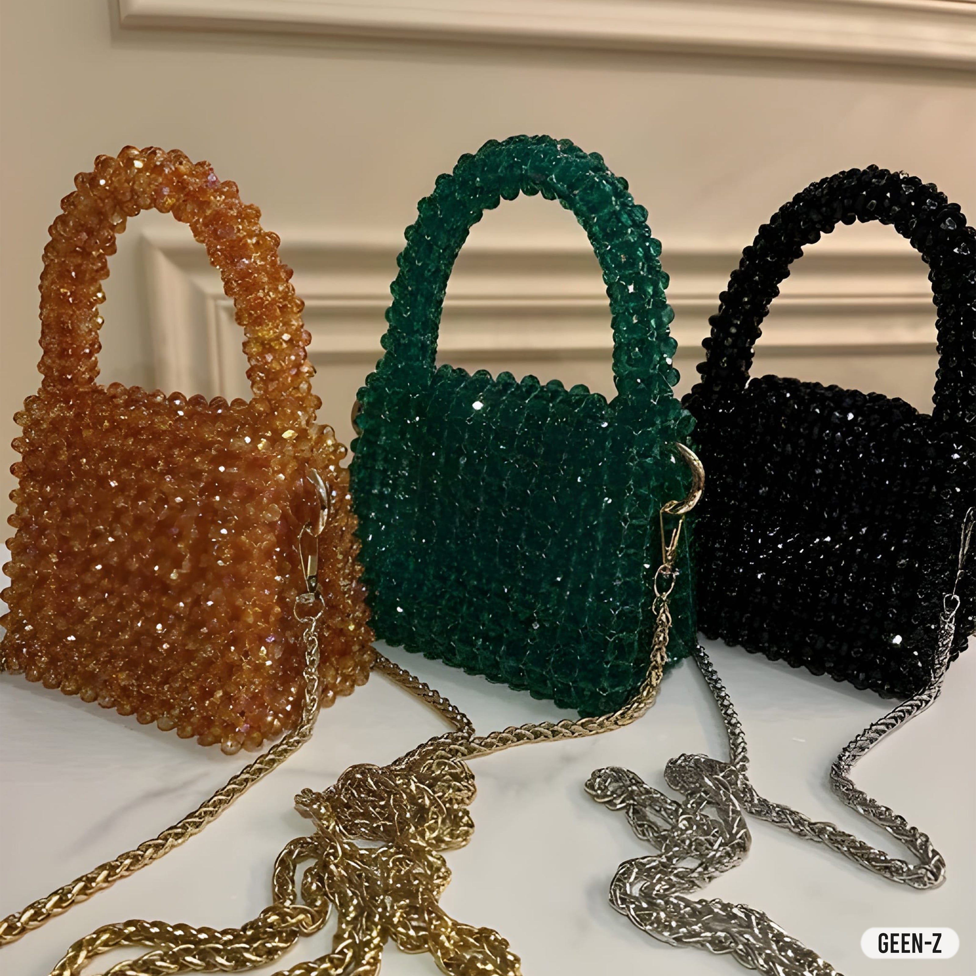  Crystal Beaded Mini Handbag – Premium Shine Collection