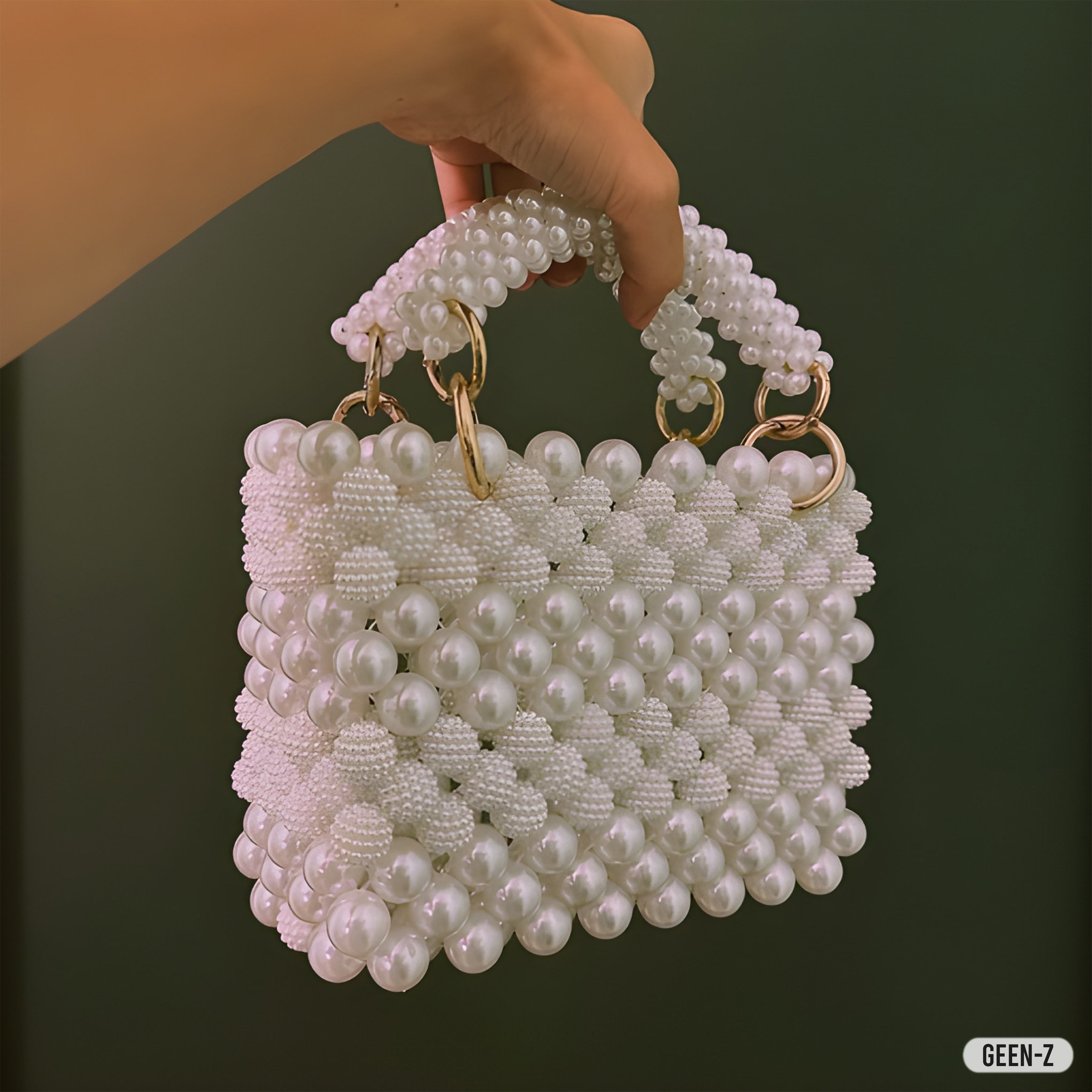 Elegant Pearl Beaded Mini Handbag – Geenzy Exclusive